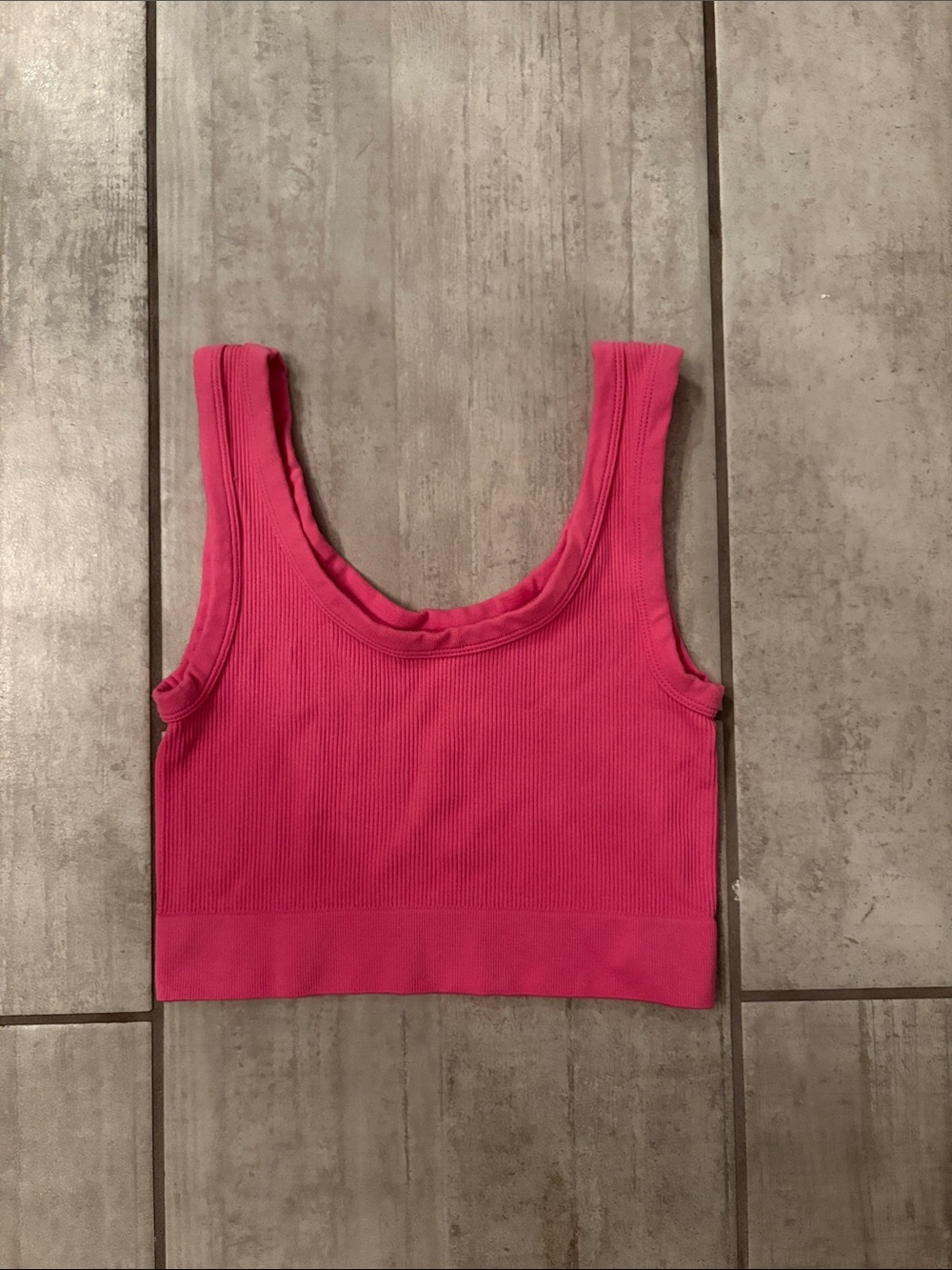 Ambiance Hot Pink Ribbed Crop Tank